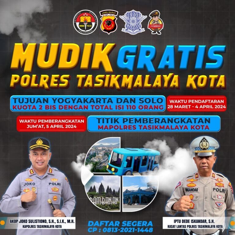 Polres Tasikmalaya Kota Siapkan Layanan Mudik Gratis, Tujuan Yogya dan Solo
