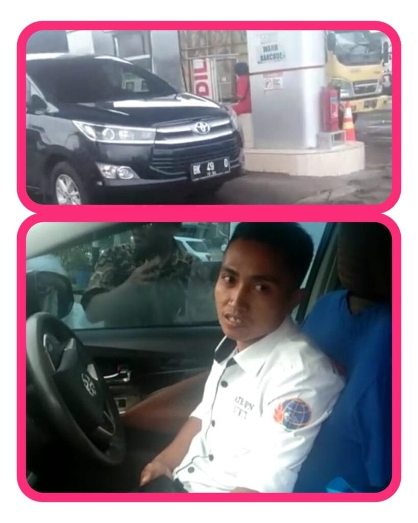 Oknum BPN Sumut Nakal Terciduk Wartawan Membawa Mobil Dinas Berplat Hitam, Sedang Mengisi BBM.