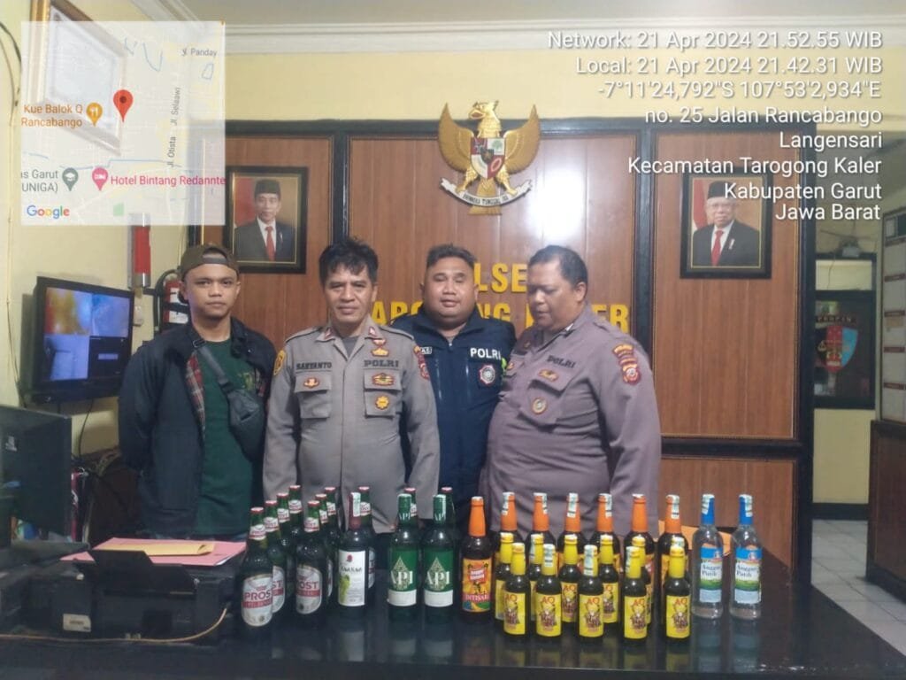 Wujudkan Tarogong Kaler Yang Aman Polsek Tarogong Kaler Polres Garut Razia Minuman Keras