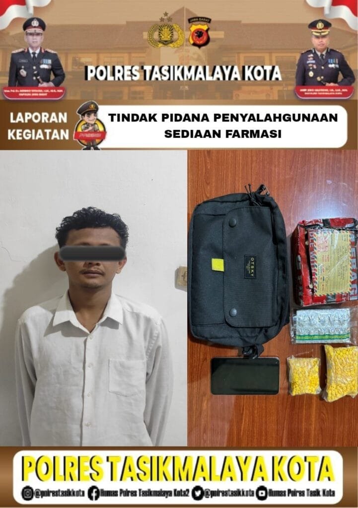 Edarkan Obat Terlarang,Pemuda Asal Pagerageung diamankan Satnarkoba Polres Tasik Kota