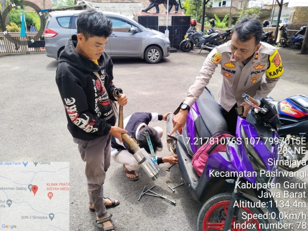 Polsek Pasirwangi Wujudkan Kecamatan Pasirwangi Terbebas Dari Knalpot Bising