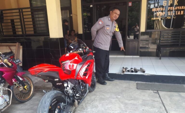 Operasi Jaran Lodaya Polsek Bungbulang Tindak Pengguna Knalpot Tidak Sesuai Spesifikasi Teknis