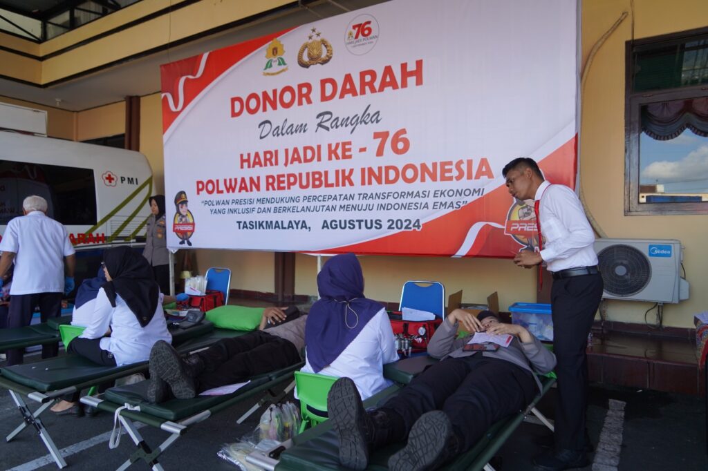 Meriahkan Hari Jadinya ke -76, Polwan Polres Tasik Kota Gelar Kegiatan Donor Darah 1 IMG 20240819 WA0022