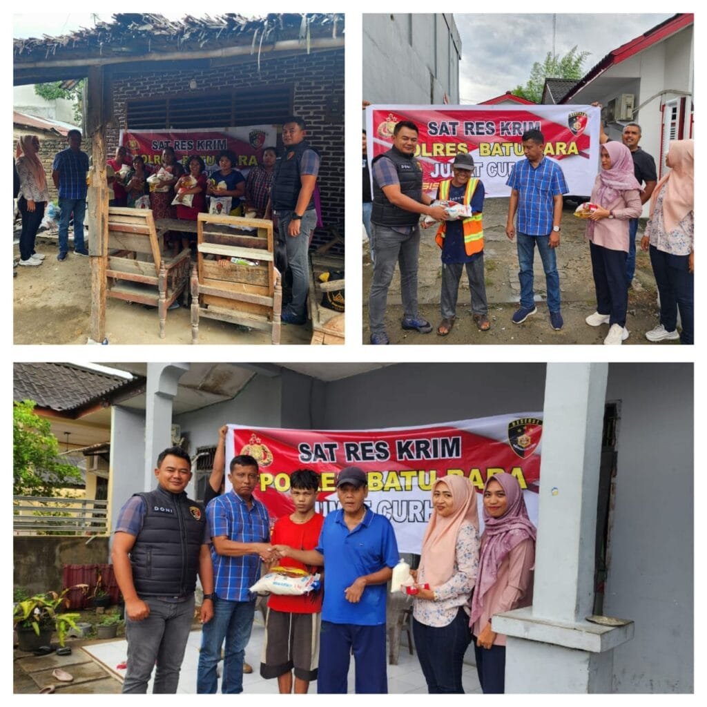 Program Jumat Curhat: Personel Sat Reskrim Polres Batu Bara Berikan Bantuan Sembako kepada Masyarakat Kurang Mampu