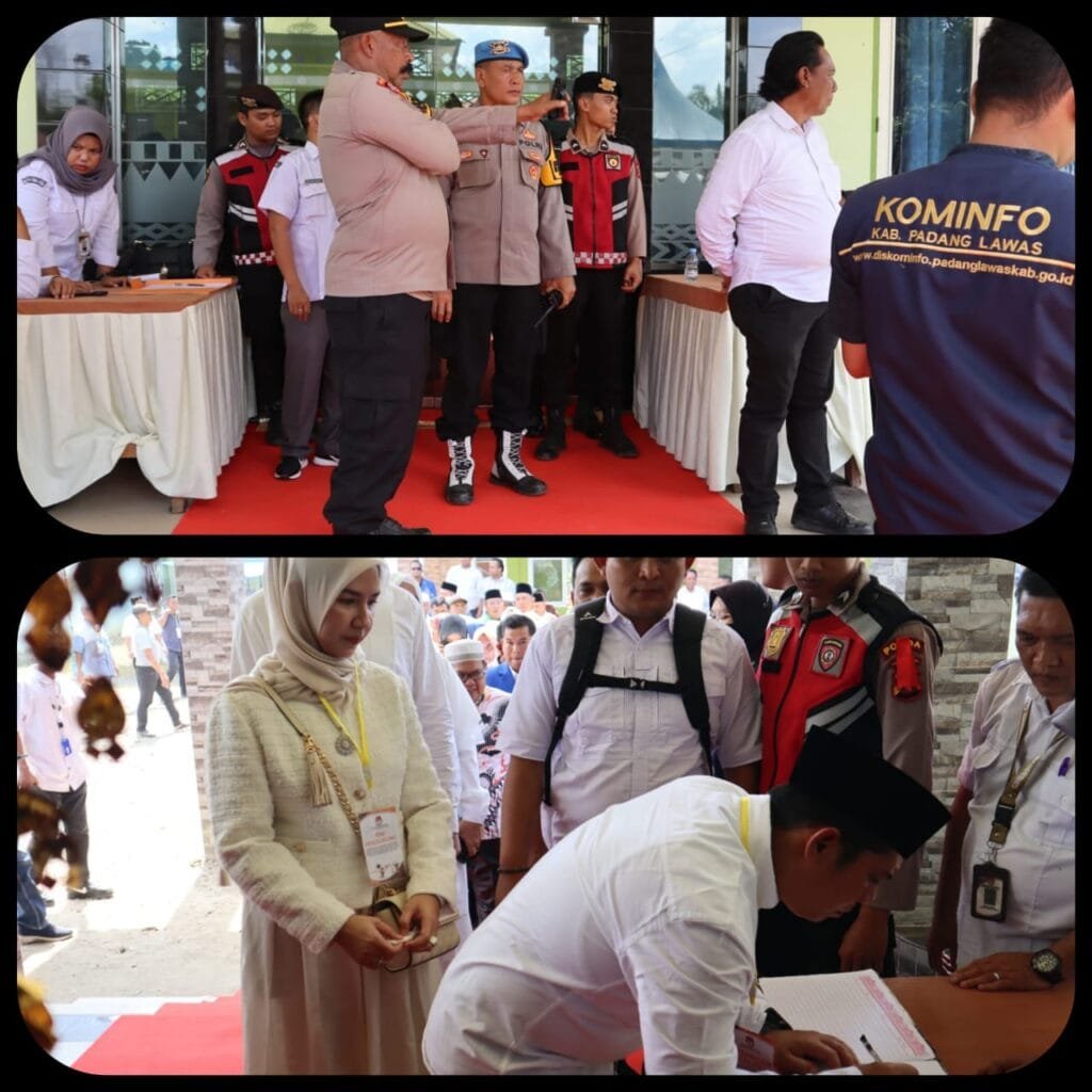 Polres Padang Lawas Melaksanakan Pengamanan Pengundian Dan Penetapan Nomor Urut