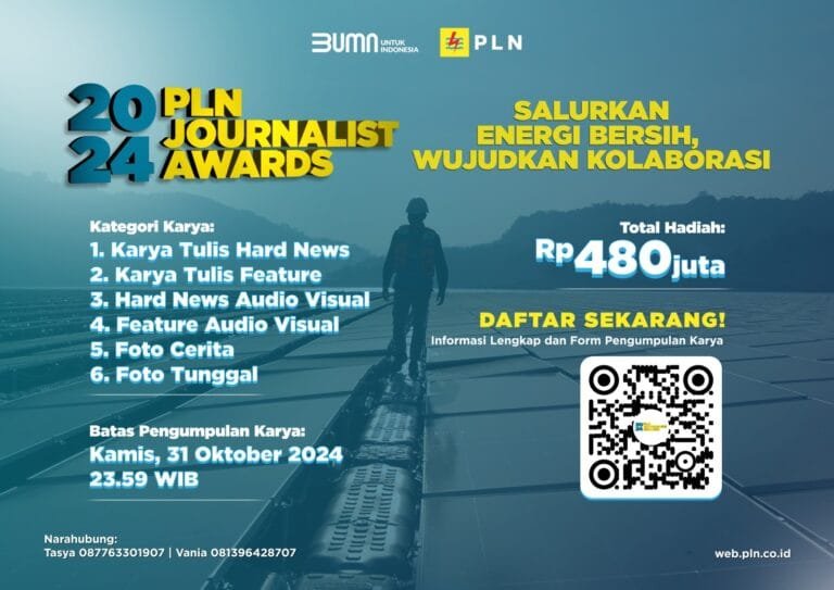 Berhadiah Total Rp480 Juta, Waktu Pendaftaran PLN Journalist Award 2024 Masih Dua Pekan LagiBerhadiah Total Rp480 Juta, Waktu Pendaftaran PLN Journalist Award 2024 Masih Dua Pekan Lagi