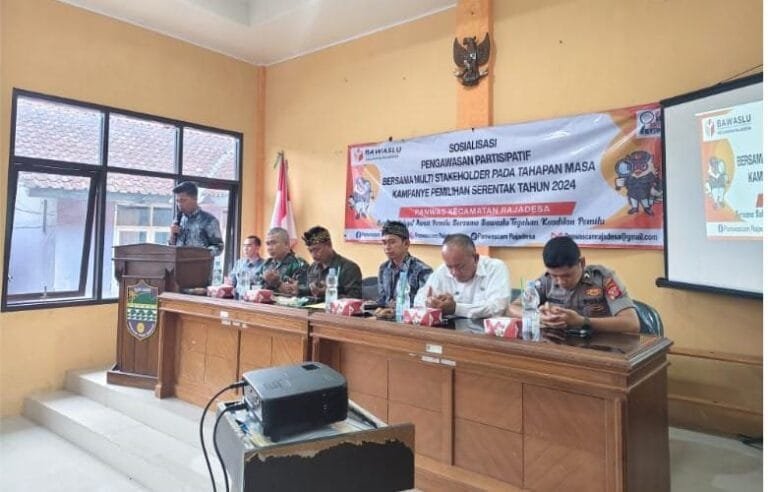 Polsek Rajadesa Hadiri Sosialisasi Pengawas Partisipatif Pilkada Serentak 2024 di Rajadesa