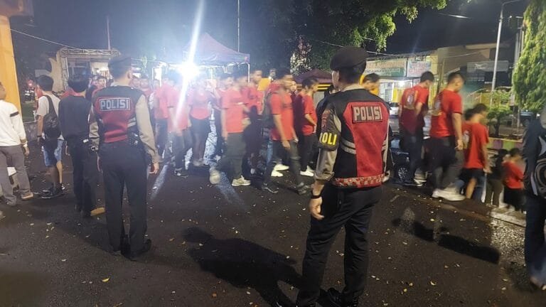 Jaga Kondusifitas, Satuan Sampta Polres Ciamis Amankan Liga Futsal Pelajar
