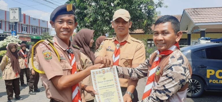 Polsek Banjarsari Polres Ciamis Hadiri Penutupan Diklat Calon Anggota Saka Bhayangkara