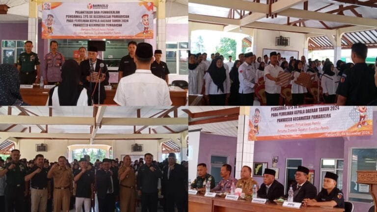 Sebanyak 114 Pengawas (PTPS) Se-kecamatan Pamarican Resmi Dilantik Oleh Ketua Panwascam