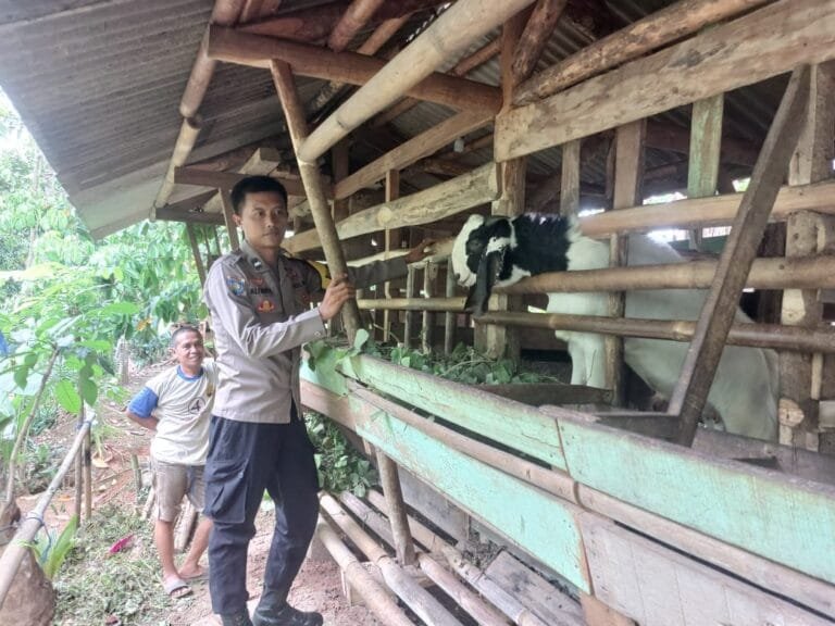 Perkuat Sinergitas, Polsek Cisaga Koorkom ke Pok Ternak Kambing di Sukajaya