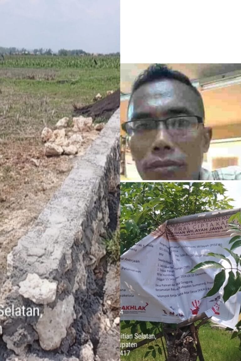Jalan Rabat Beton Dan Tembok Penahan Tanah Di Duga Di Kerjakan Asal -Asalan.