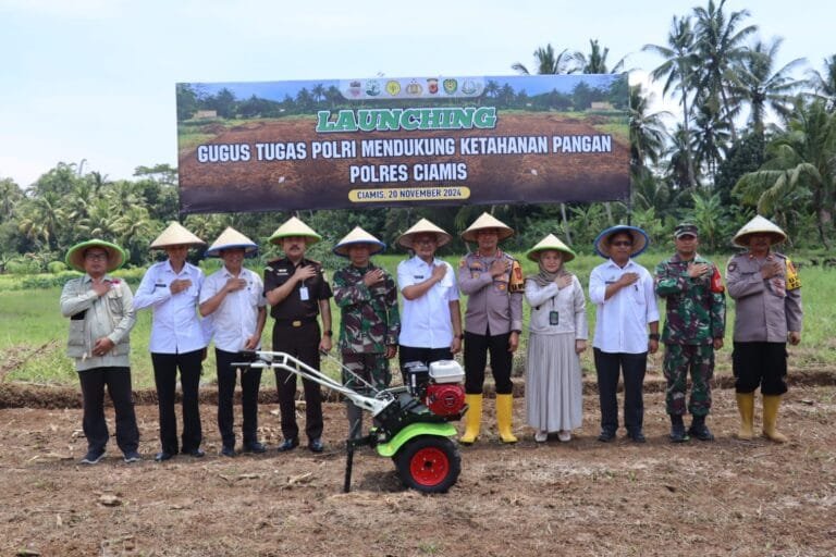 Launching Gugus Tugas Polri Jaga Ketahanan Pangan, Kapolres Ciamis: Tak Ada Lagi Lahan Tidak Produktif