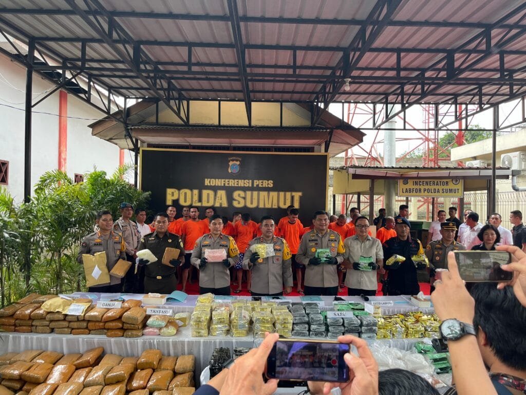 Perang Melawan Narkoba: Polda Sumut Ungkap 32 Kasus dan Sita 201 Kg Sabu, 272 Kg Ganja serta 40.000 butir Ekstasi