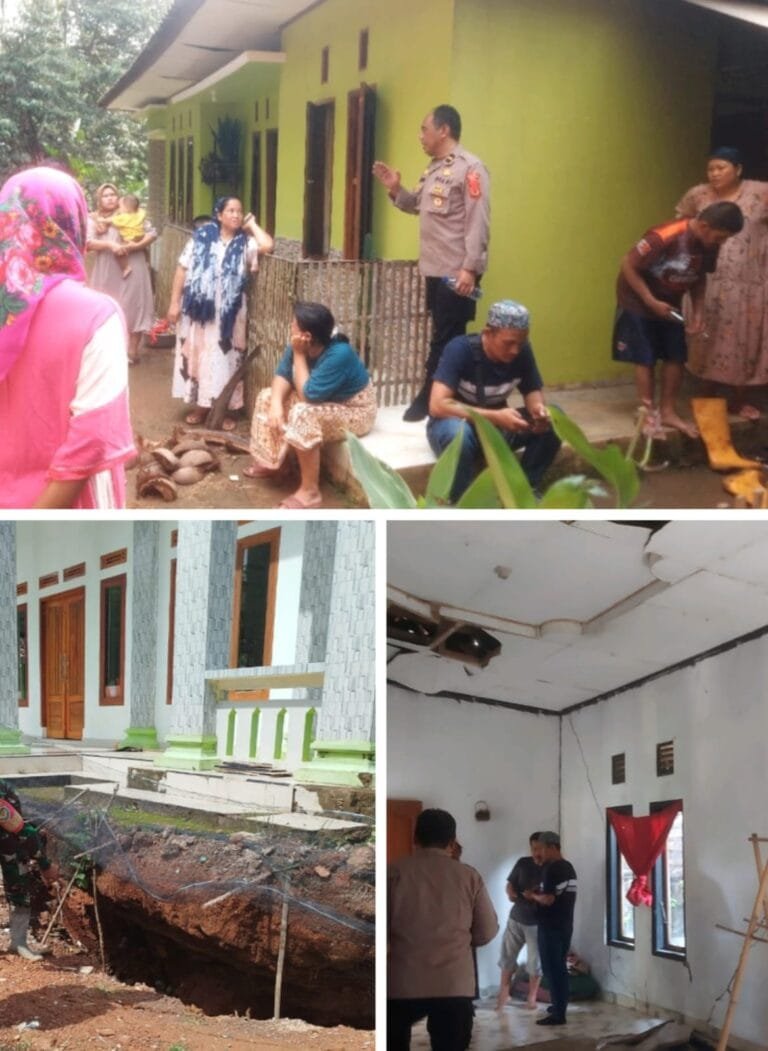 Polsek Takokak Cek TKP Bencana Alam Pergerakan Tanah