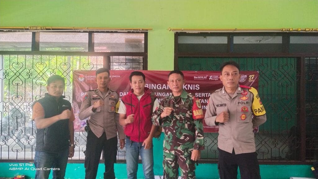 Ops Mantap Praja, Polsek Lakbok Polres Ciamis Amankan Gudang Logistik di PPK Purwadadi Jelang Pencoblosan