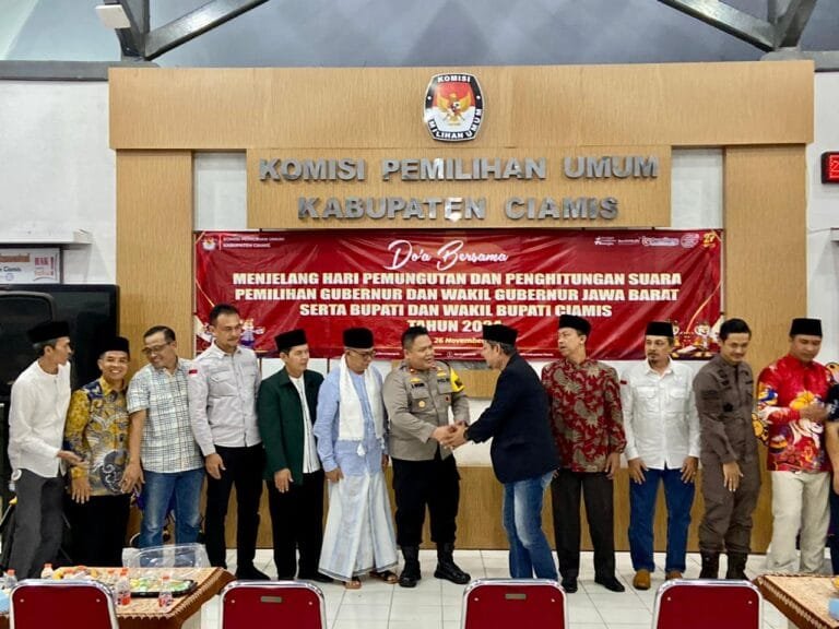 Malam Sebelum Pencoblosan, Polres Ciamis Forkopimda dan Stakeholder Ciamis Doa Bersama