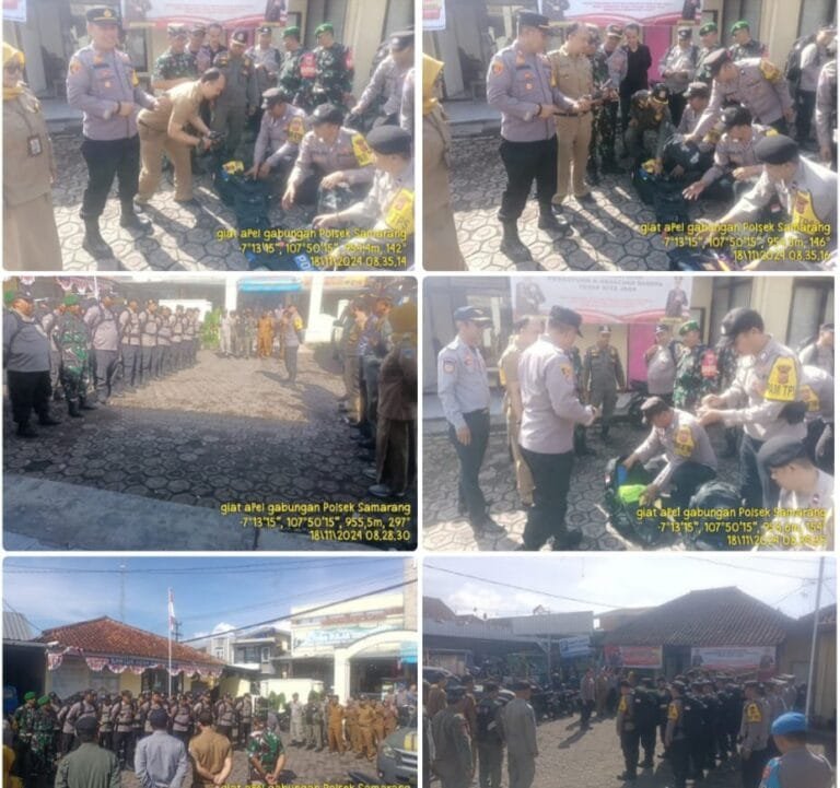 Polsek Samarang Pimpin Apel Gabungan Dalam Rangka Pengecekan Kelengkapan Personil Pam TPS