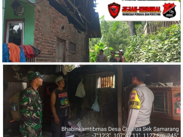 Polsek Samarang AKP Hilman Nugraha,S.H.M.H Bersama Anggota CEK TKP Bencana Dampak Gempa.