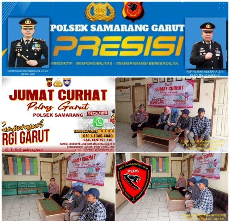 Kapolsek Samarang AKP Hilman Nugraha.,S.H.,M.H. Gelar Jum’at Curhat, Bersama Kades Dan Aparatur Desa Sukakarya.