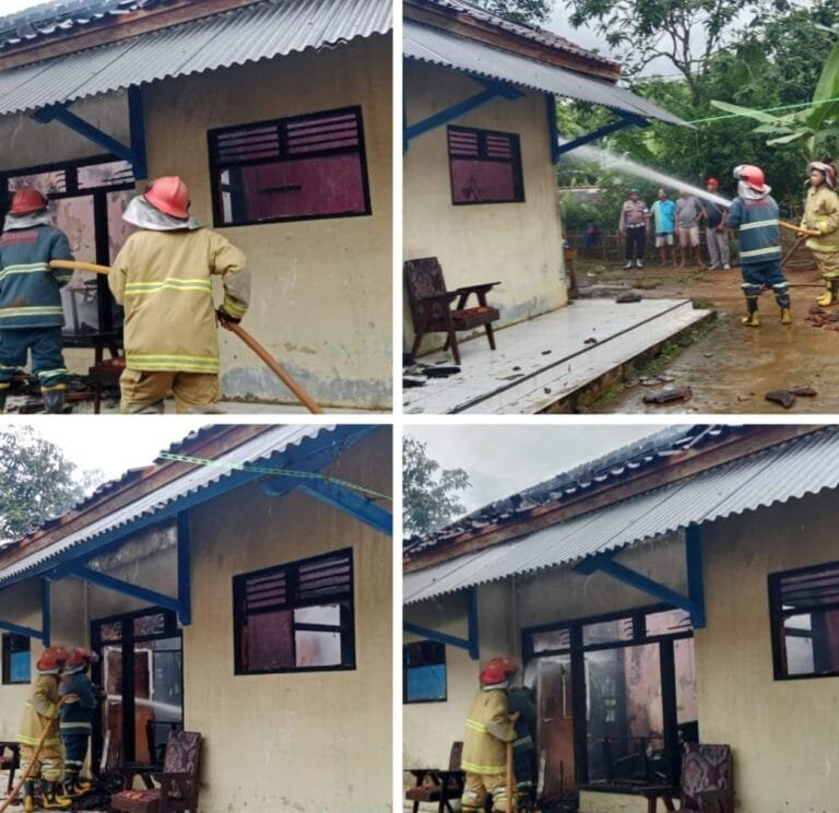 Akibat Konsleting Listrik  : Rumah Milik Dede Yuyun,Warga Desa Sukajaya Pamarican Terbakar