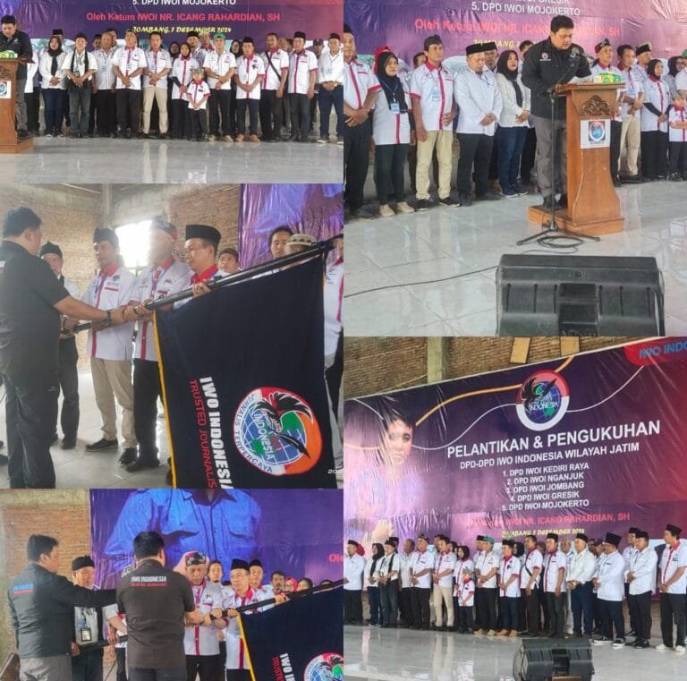 Ketua Umum DPP IWOI Lantik 4 Ketua, Dan Pengurus DPD Wilayah Jawa Timur Kediri.