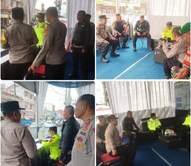 Giat Kunjungan Waka Polres Garut Bersama PJU ke Pos Pengamanan Pasar Wisata Samarang dalam Rangka Ops Lilin Lodaya 2024