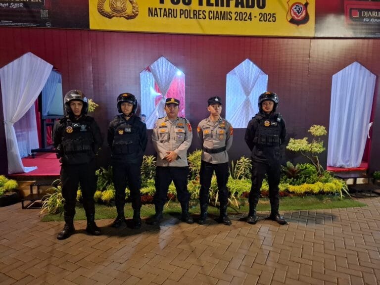 Satgas Preventif Patroli Ops Lilin Lodaya Datangi Pos Pam Terpadu Alun Alun Ciamis