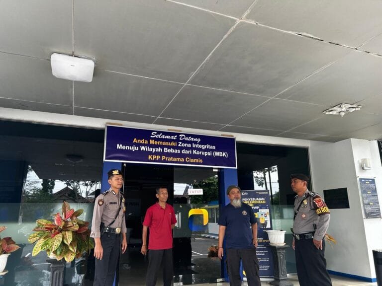 Cipkon di Bahaya Kriminalitas, Sat Samapta Polres Ciamis Patroli Kamtibmas ke Kantor Pajak Ciamis