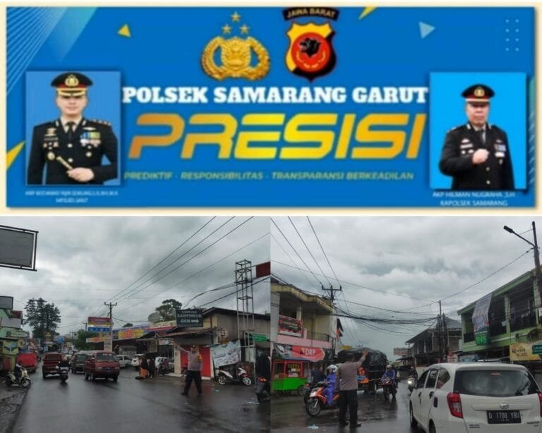 Polsek Samarang Bersama Anggota. Giat Lakukan Pengaturan Lalu Lintas Sore Hari