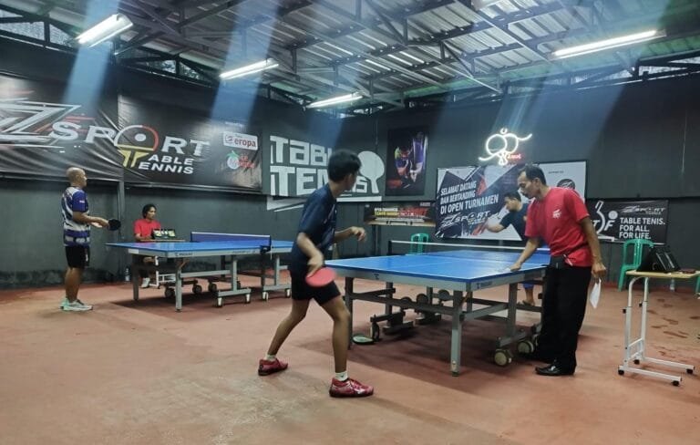 Polsek Cijeungjing Polres Ciamis Hadiri Pembukaan Turnamen Tenis Meja Desa Pamalayan
