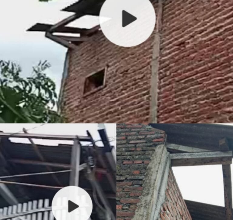 Angin Puting Beliung Menerjang Rumah Warga Dan Pepohonan Di Kp Paniis dang Kp Cimanglid Dengan Kp Pasir Jambu.