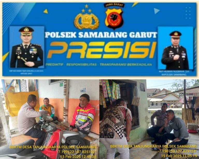 Personil Polsek Samarang Giat Ngariung Kamtibmas Bersama Masyarakat Desa Tanjungkarya.
