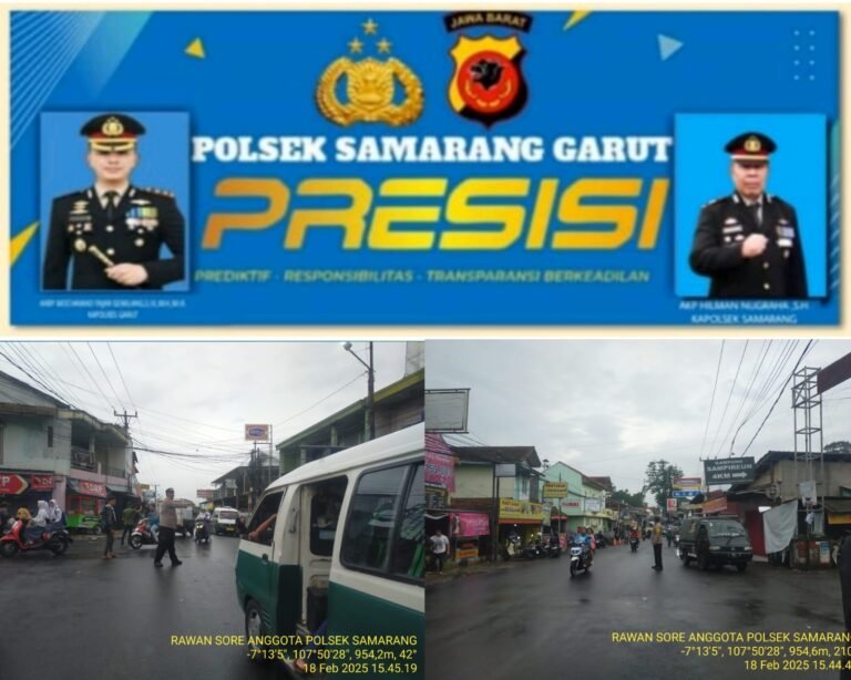 Polsek Samarang Dan Anggota Lakukan Pengaturan Arus Lalu Lintas Pada Sore Hari.