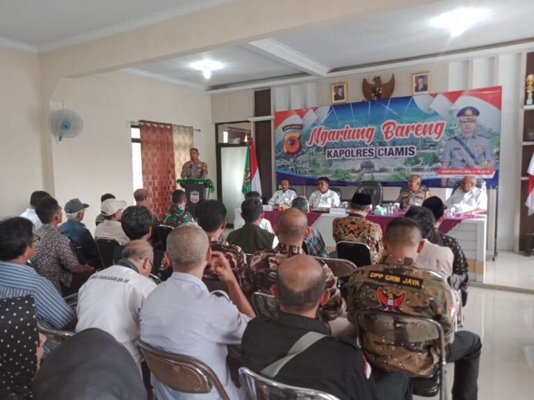 Cooling System, Kapolres Ciamis Ajak Warga Bangunharja Cisaga Jaga Harkatimbas Tetap Kondusif