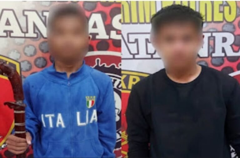Bravo Polres Kabupaten Batu Bara Menangkap Dua Remaja Anggota Geng Motor Bersenjata Tajam