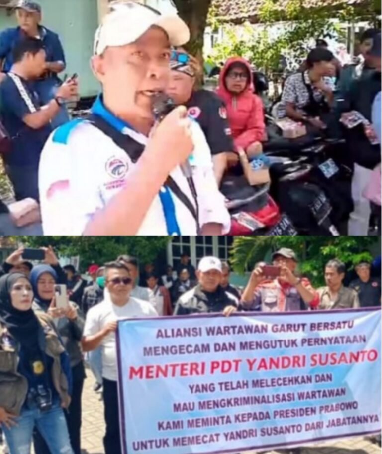Journalist Garut Minta Presiden Prabowo Subianto, Pecat Oknum Menteri Yandri Susanto, Yang Lecehkan Profesi Wartawan.