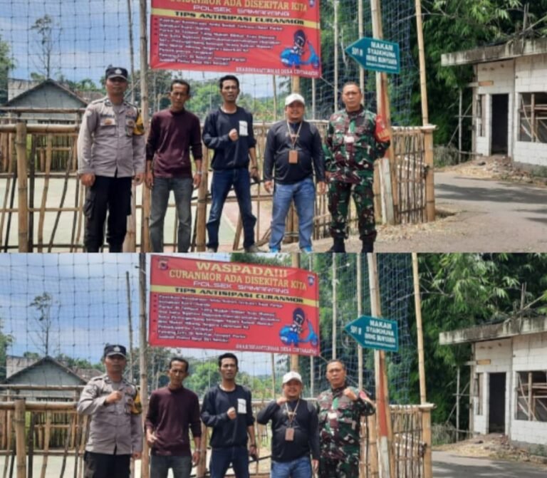 Polsek Samarang Melalui Personil Lakukan Pemasangan Spanduk, Waspada Curanmor.