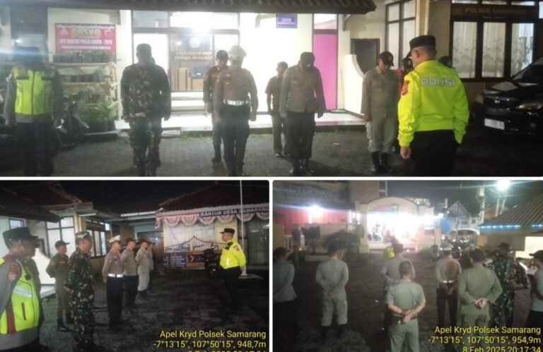 Polsek Samarang AKP Hilman Nugraha.,S.H.M.H. Pimpin Apel Gabungan Beserta Anggota.