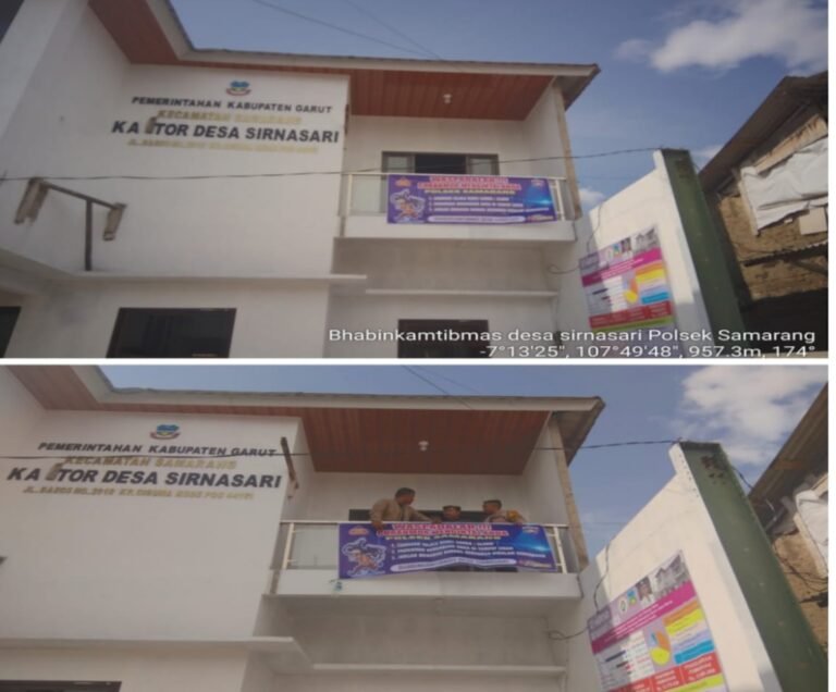 Personil Polsek Samarang Laksanakan Pemasangan Spanduk Tentang Waspada Curanmor.