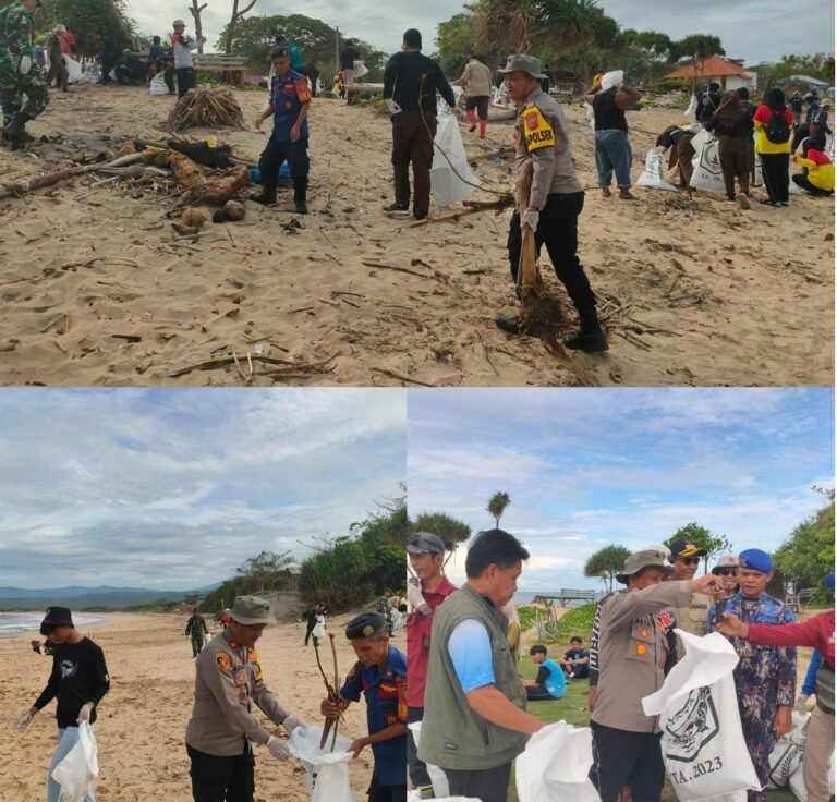 Polsek Cikelet Bersih-Bersih Pantai Dalka Peringati Hari Bersih Indonesia dan Hari Peduli Sampah Nasional 2025.