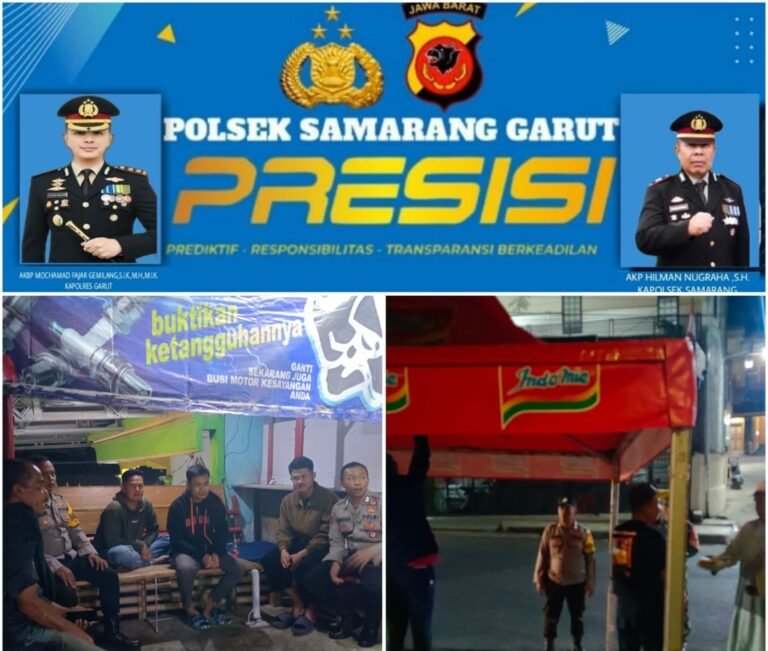 Personil Polsek Samarang Lakukan Pengecekan, Dan Monitoring Siskamling Pada Petugas Ronda Malam.