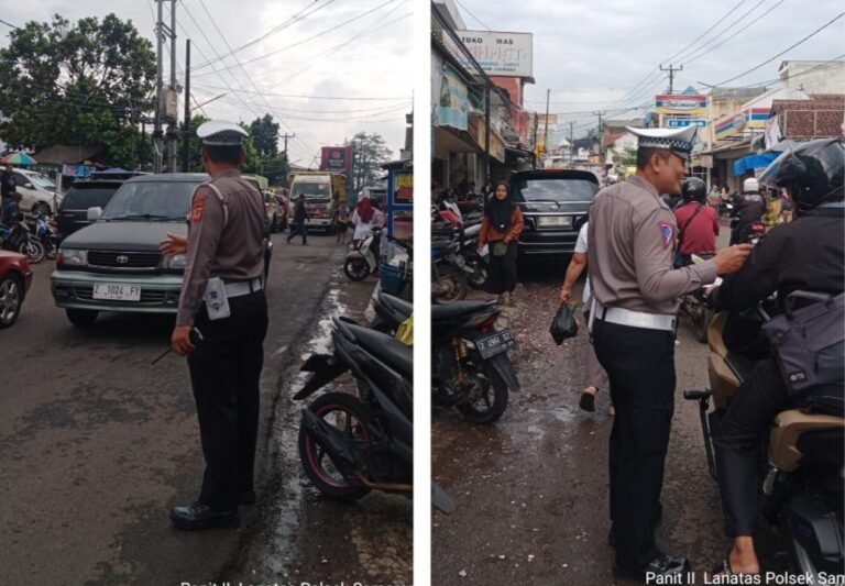 Polsek Samarang Makin Giat Lakukan Pengaturan Lalu Lintas, Di Jam Sibuk Kemacetan Sore Hari.