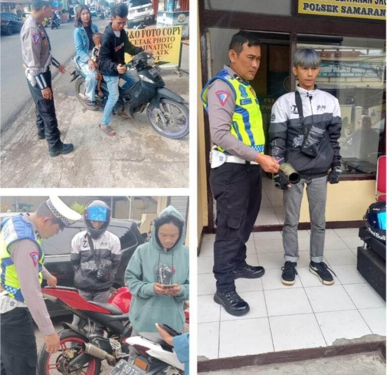 Polsek Samarang Lakukan OPS Penindakan Kepada Pengguna Knalpot Tidak Sesuai Spesifikasi Teknis.