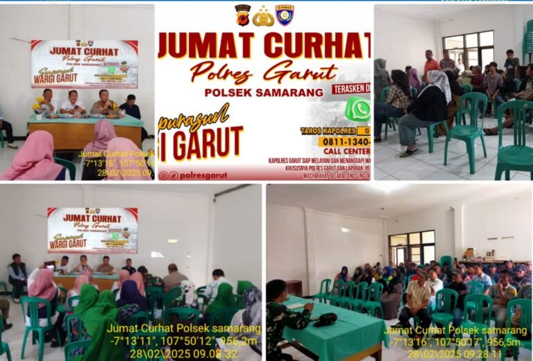 Polsek Samarang AKP Hilman Nugraha.,S.H. Gelar Jum’at Curhat Dengarkan Keluhan Dari Masyarakat.