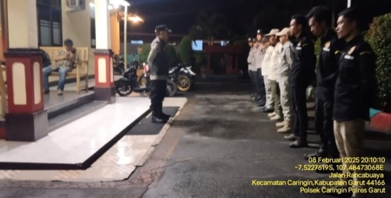 Polsek Caringin IPDA Indra Koncara Bersama Jajaran, Pimpin Apel Gabungan