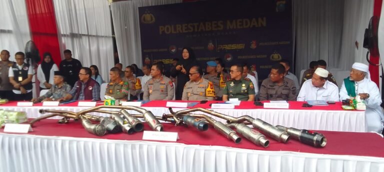 Polrestabes Medan Gelar Konferensi Pers dan Pemusnahan Narkoba & Knalpot Brong Tahun 2025