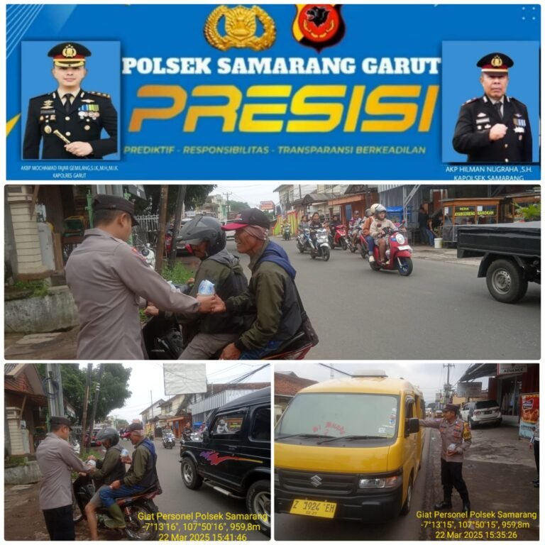 Polsek Samarang Lakukan Patroli, Sekaligus Pengamanan Warga Ngabuburit Dan Bagikan Takjil