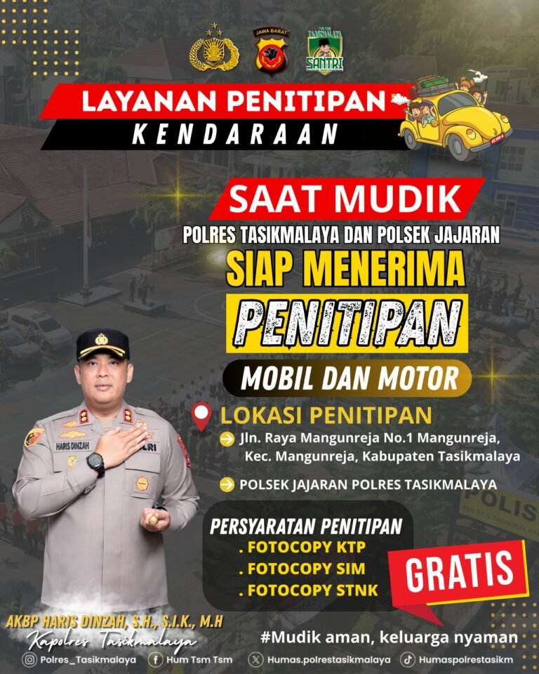 Polres Tasikmalaya, Buka pelayanan Penitipan Kendaran R2. Atau R4 Gratis