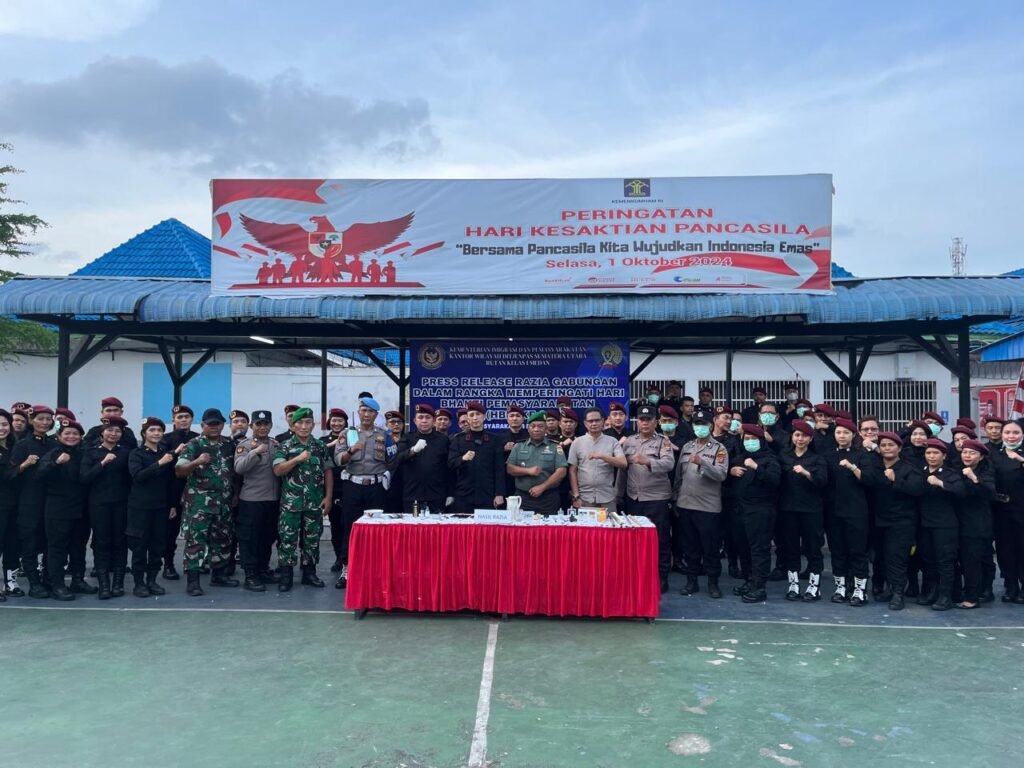Rutan Kelas 1 Medan Gelar Apel Siaga Dan Razia Gabungan Bersama TNI & Polri